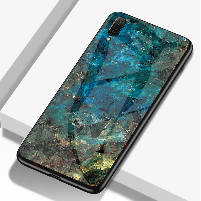Мраморный чехол из закаленного стекла для huawei P30 Pro mate 20 P20 P10 Lite Y6 Y7 Prime Y5 Y9 на Honor 8X 8A Pro P Smart Cover