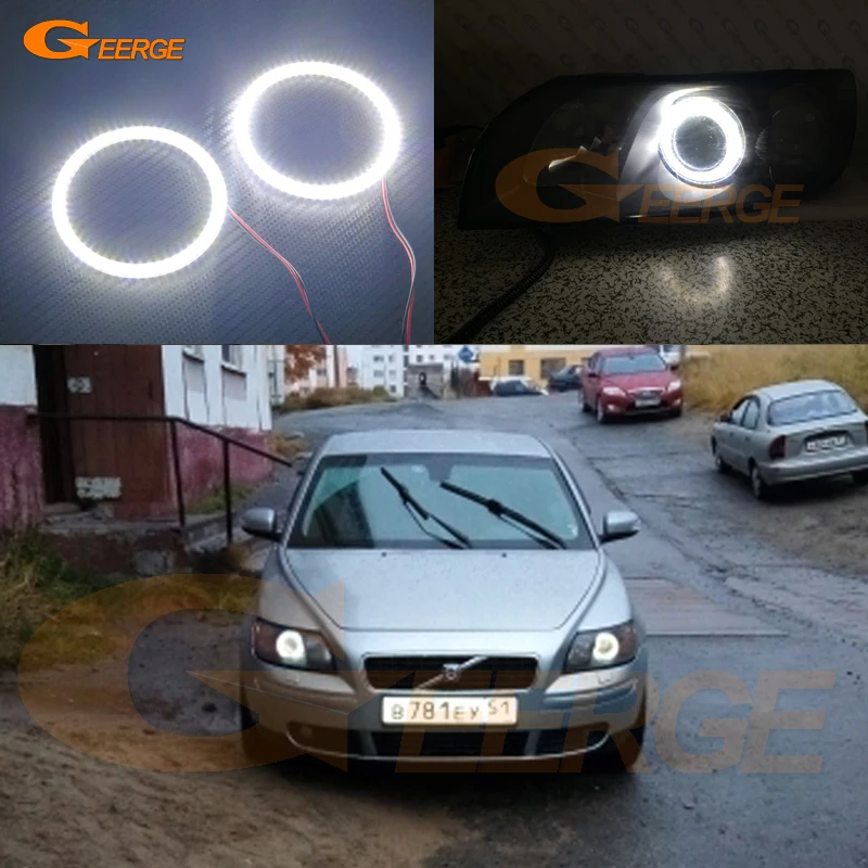 Для Вольво S40 V50 с 2004 2005 2006 2007 проектор объектив отличные ДХО Ультра яркое освещение Сид SMD глаза Ангела комплект гало кольцо Для Вольво S40 V50 с 2004 2005 2006 2007 проектор объектив отличные ДХО Ультра яркое освещение Сид SMD глаза Ангела комплект гало кольцо