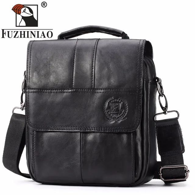 Aliexpress Online Ping For Electronics Fashion Home Fuzhiniao Famous Brand New Fashion Man Genuine Leather Messenger Bag Male Cross Body Shoulder Business Handbag For Men Tote Bags