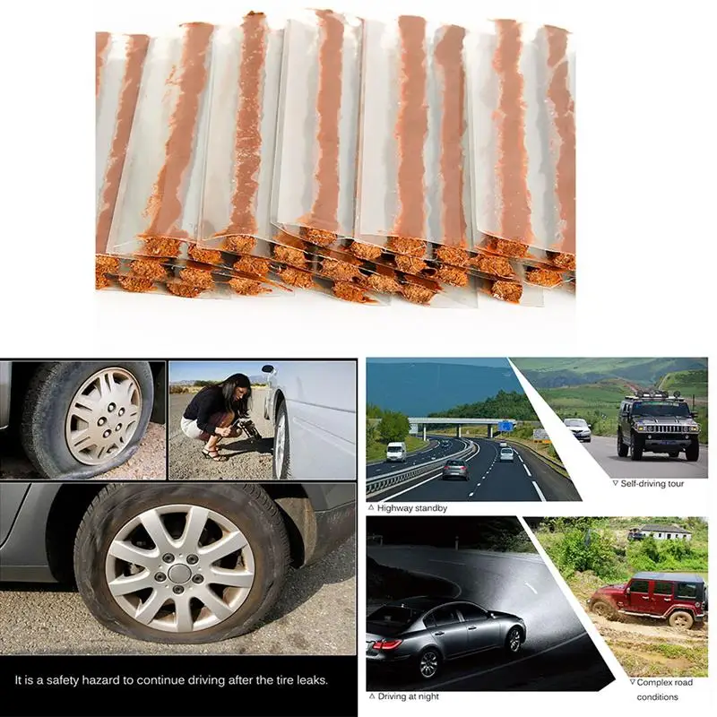 

AOZBZ Tubeless Tire Repair Tools Car Motorcycle Bike Tyre Repairing Rubber Strips Stiring Glue for Tyre Puncture Emergency