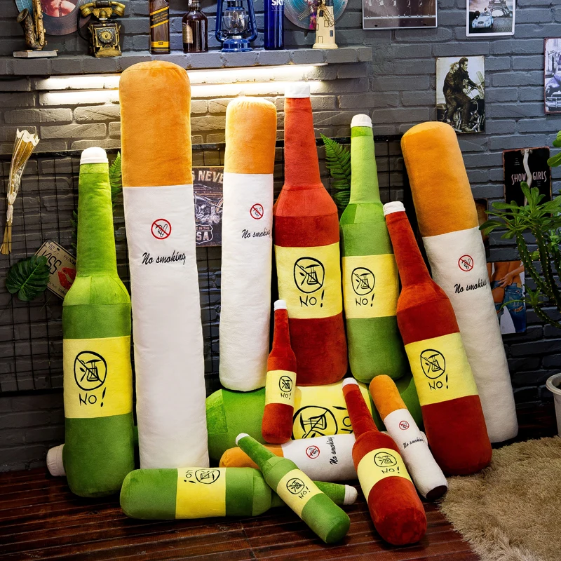 Детская подушка для сигарет плюшевая 50 см с рисунком не курить Набивная игрушка