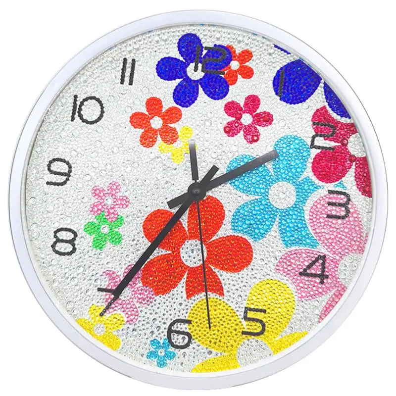 

Flower DIY Clock Diamond Painting Kits , Wall Decor with Colorful Diamonds ,Kids Arts and Crafts Kit Includes Clock Mechanism