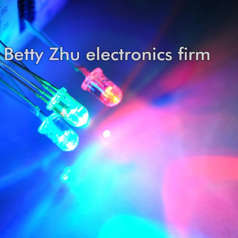

1000PCS/LOT 5MM LED full-color RGB light-emitting diode red, green and blue color common cathode four legs