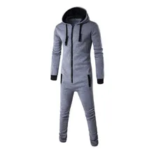 YJSFG дом забавный мужской комбинезон с длинным рукавом Осенний комбинезон с капюшоном с карманом на молнии мужской повседневный спортивный костюм домашнее пальто Брюки Новинка