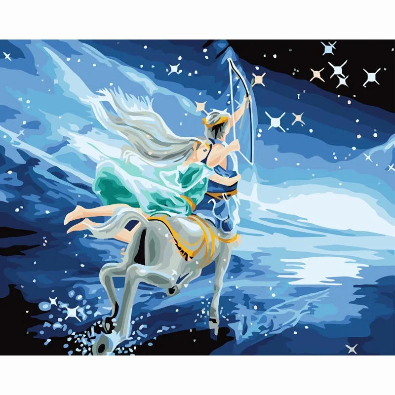 

Sagittarius cartoon star sign DIY Painting By Numbers Kits Drawing Painting By Numbers Acrylic Paint On Canvas For Room Artwork