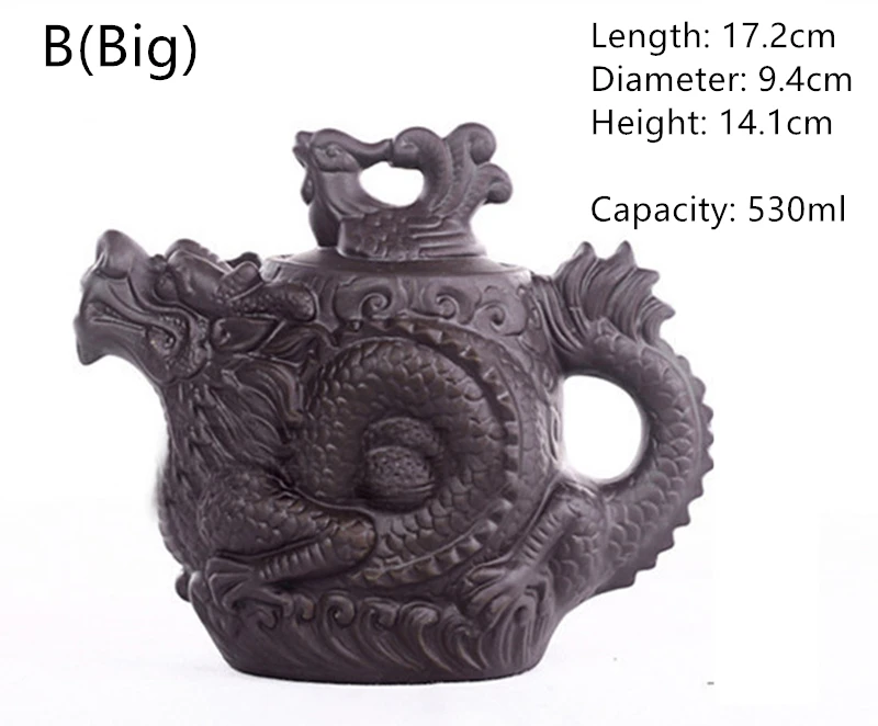 CJ255 керамический чайник, традиционный китайский чайный горшок, чайник с драконом и Фениксом, Премиум чайный заварочный набор из фиолетовой глины