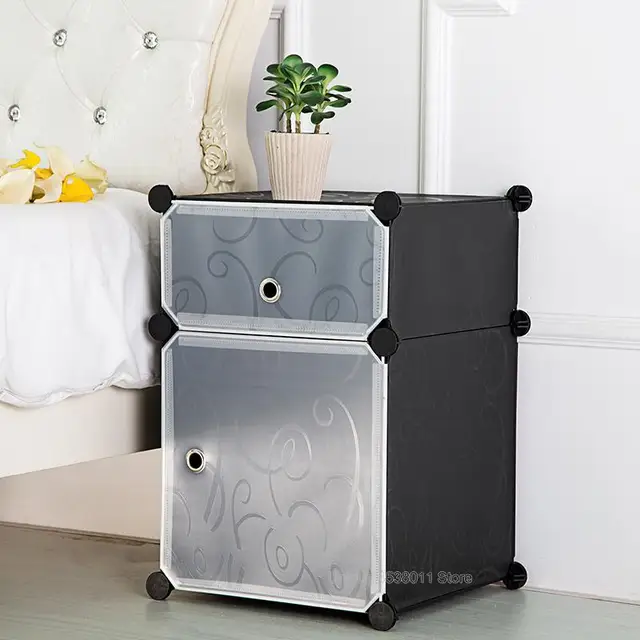 Bedside table simple European home bedside plastic storage