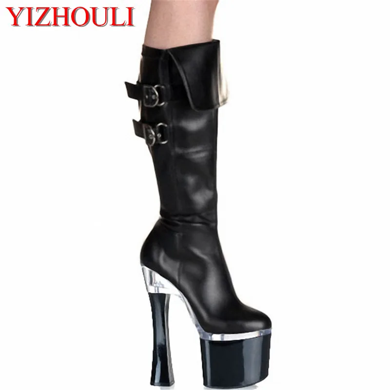 New Hot sale 18cm autumn and Spring high heel boots shoe fine with the 7 inch knee high boots Martin shoes sexy motorcycle boots New Hot sale 18cm autumn and Spring high heel boots shoe fine with the 7 inch knee high boots Martin shoes sexy motorcycle boots
