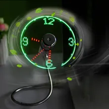 NOYOKERE Hot Selling Durable Adjustable USB Gadget Mini Flexible LED Light USB Fan Time Clock Desktop Clock Time Display