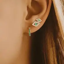 Маленькие серьги-гвоздики золотого и серебряного цвета с фианитами, Турецкий Дурной глаз, серьги-гвоздики для женщин, классические модные ювелирные изделия