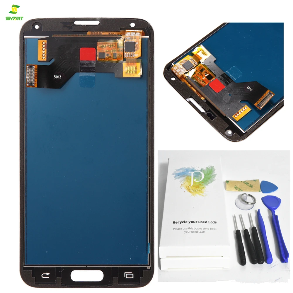 

S5 G900 G900F For SAMSUNG Galaxy S5 i9600 G900 G900F LCD Screen Display Touch Screen Pantalla Complete Assembly Replacement AA