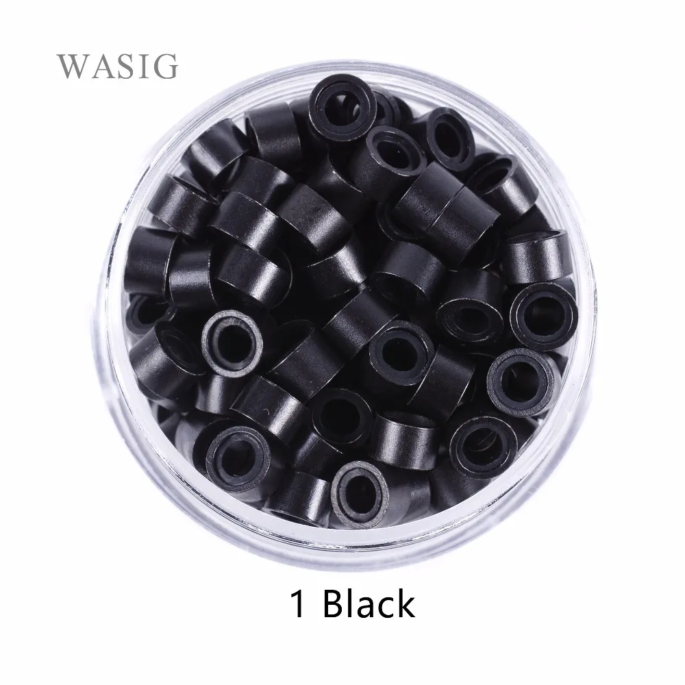 1000Pcs 5mm Silikon Gefüttert Micro Ringe Links Perlen für Spitze ICH Haar Verlängerung Werkzeuge 9 Farben Optional