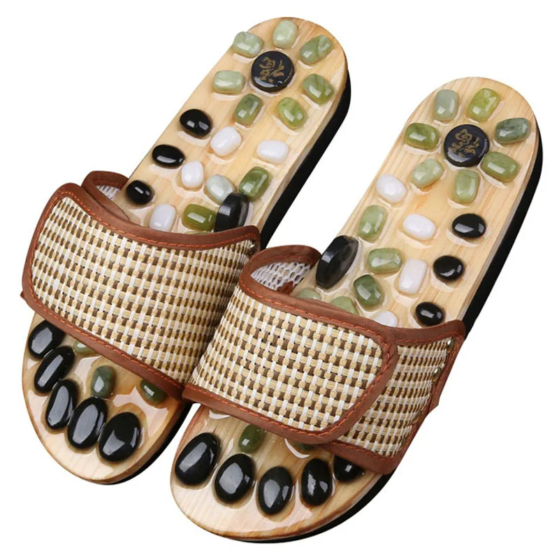 Summer Home Bathroom Slippers Foot Massage Shoes Lovers Pebble Foot