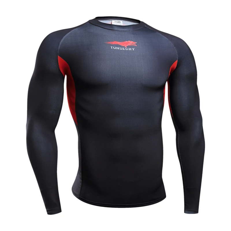 Men Compression Shirts cycling jerseys brand Keep Fit Fitness Long
