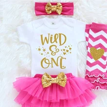 На заказ WILD ONE 1-й День рождения боди для новорожденного, для младенца, цельный шаровары, леггинсы, комбинезон, комплекты, Детские вечерние костюмы для душа