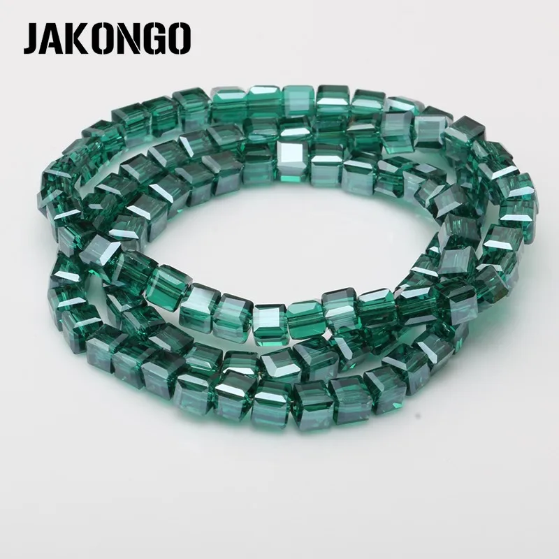 JAKONGO квадратные стеклянные бусины 4 мм AB эффектные для изготовления браслета DIY