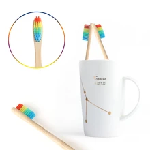 1/5 шт радуги для взрослых и детей мягкая Средний Щетинная кисть из бамбука и дерева ручка здоровья Hygience Зубная щётка унисекс Уход за полостью рта инструменты аксессуары