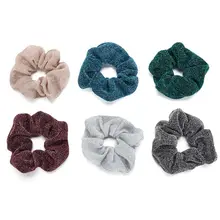 1PC Big Size Women Hair Scrunchies Glitter Elastic Hair Bands/Gum Women Dancing Bun Hair Ties Ropes For Ladies Hair Accessories