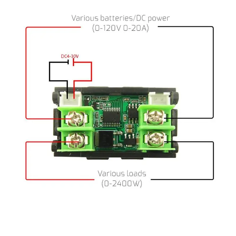 DC120V 20A ЖК-измеритель тока цифровой вольтметр Амперметр Напряжение Amperimetro ваттметр Вольт Емкость тестер Индикатор монитор