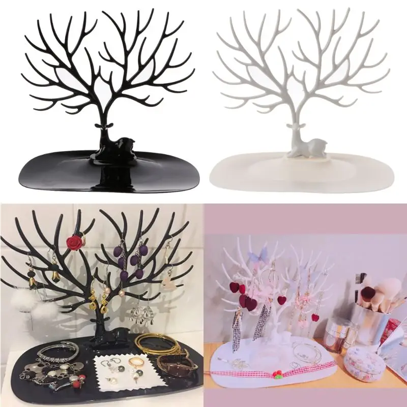 

Jewelry Deer Tree Stand Display Organizer Necklace Earring Holder Jewelry Racks
