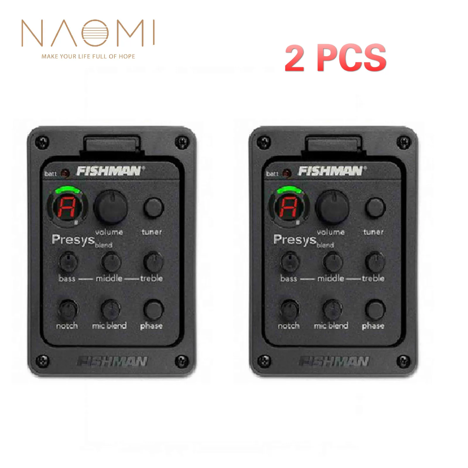 

NAOMI 2 Pcs Fishman Presys 301 Mic Blend Dual Model Guitar Preamp EQ Tuner Piezo Pickup Beat Guitar Parts Accessories New