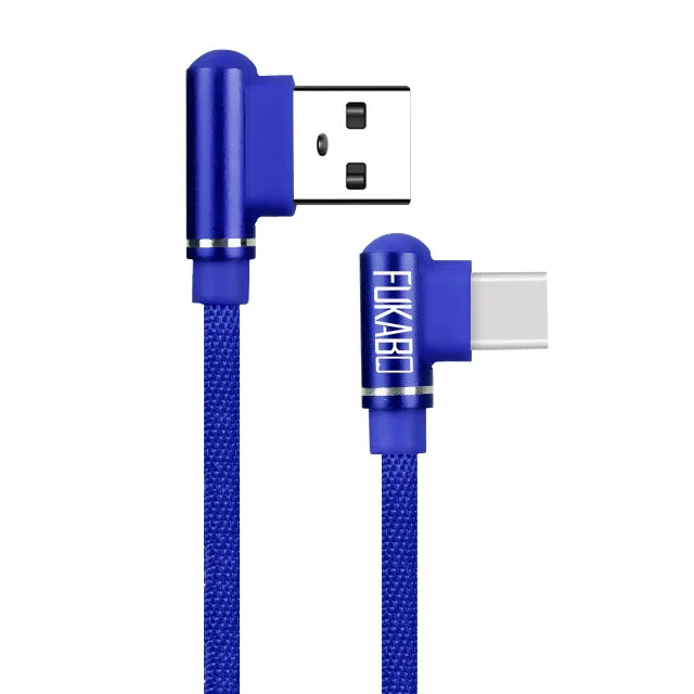 3,0 USB C кабель для samsung Galaxy S9 huawei type c USB кабель для Xiaomi Redmi USB type-c 90 градусов USB C кабель для передачи данных - Цвет: Blue