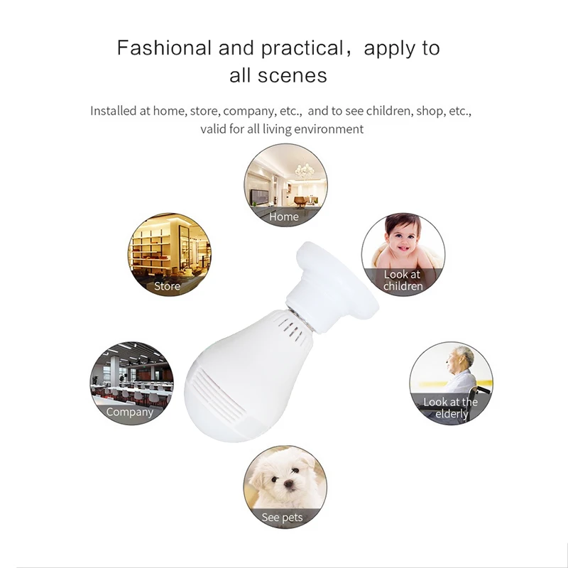 Howell 960P HD 360 Degree WIFI Camera Wireless IP Camera E27 3w Wi-Fi Bulb Lamp Fisheye Panoramic Surveillance Security Camera Howell 960P HD 360 Degree WIFI Camera Wireless IP Camera E27 3w Wi-Fi Bulb Lamp Fisheye Panoramic Surveillance Security Camera