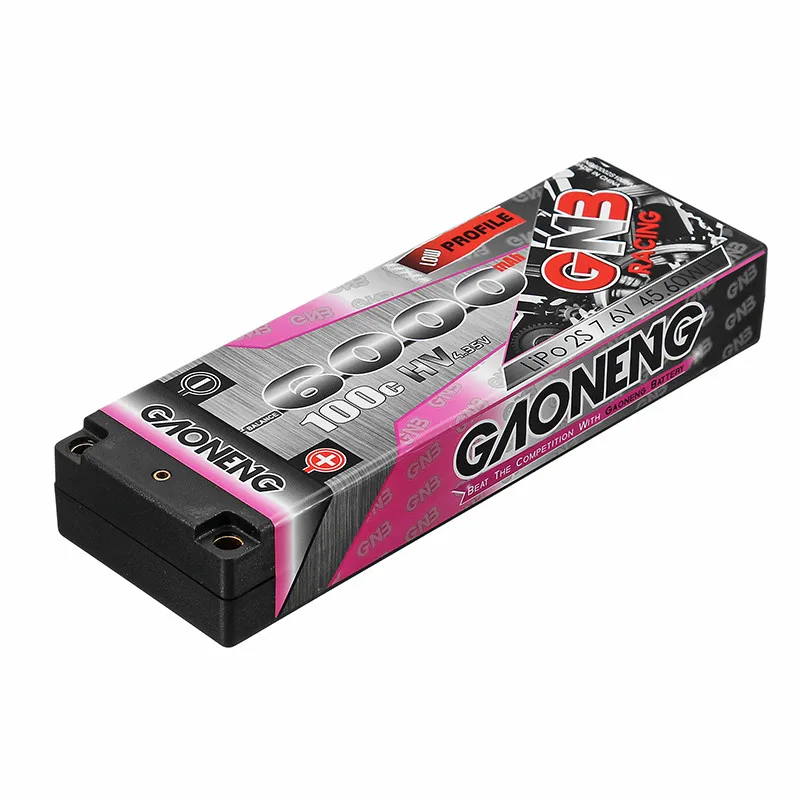 Gaoneng 7,6 V 6000mAh 100C 2S HV 4,35 V перезаряжаемая Lipo батарея 5,0 мм разъем типа "банан" Т-образный разъем для 1:10 RC автомобиля лодки