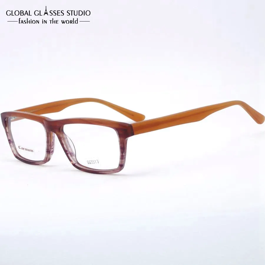 

New High Quality Square Lens Demi Brown to Purple Gradient Color Acetate Optical Glasses Frame Flex Hinge GG3517