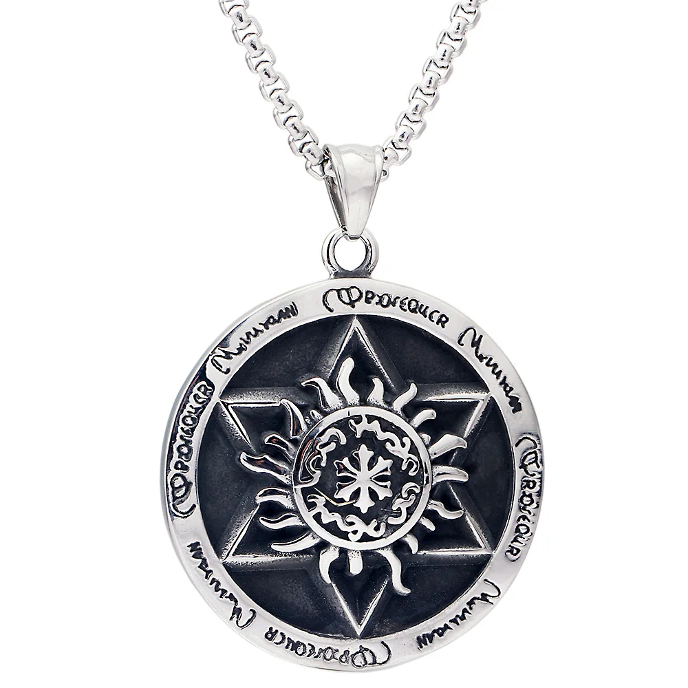 

Domineering necklace male pentamonds titanium steel exaggerated big pendant show accessories jewelry