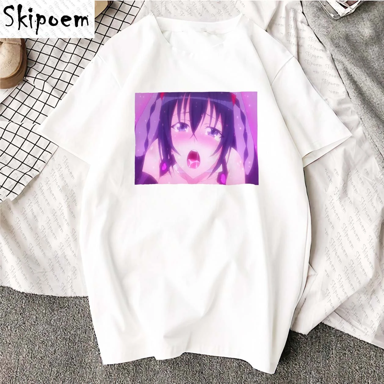 

New Cotton Women T shirt Sexy Anime Simple Artwork Print Short Sleeve Tops & Tees Fashion Casual T Shirt Brand Clothing