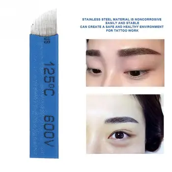 

10pcs 50pcs Disposable Microblading Needles Permanent Makeup Blade Semipermanent Eyebrow Manual Tattoo Tool 16 Pins