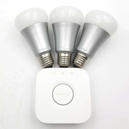 

Hue Bridge 2.0 and Three ZigBee Smart Bulbs E27 9W Compatible With Hue bridge1.0 and 2.0  by Wireless Hue APP Control Directly
