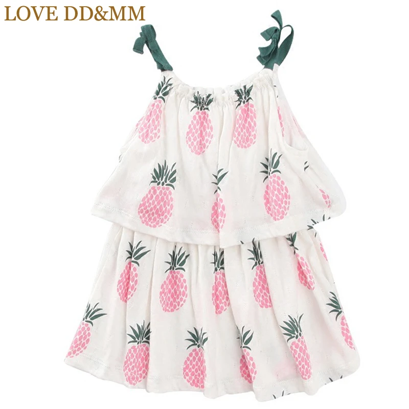 

LOVE DD&MM Girls Dresses 2019 Summer New Children's Clothing Girls Fresh Cute Pineapple Print Dress Sweet Comfortable Clothes