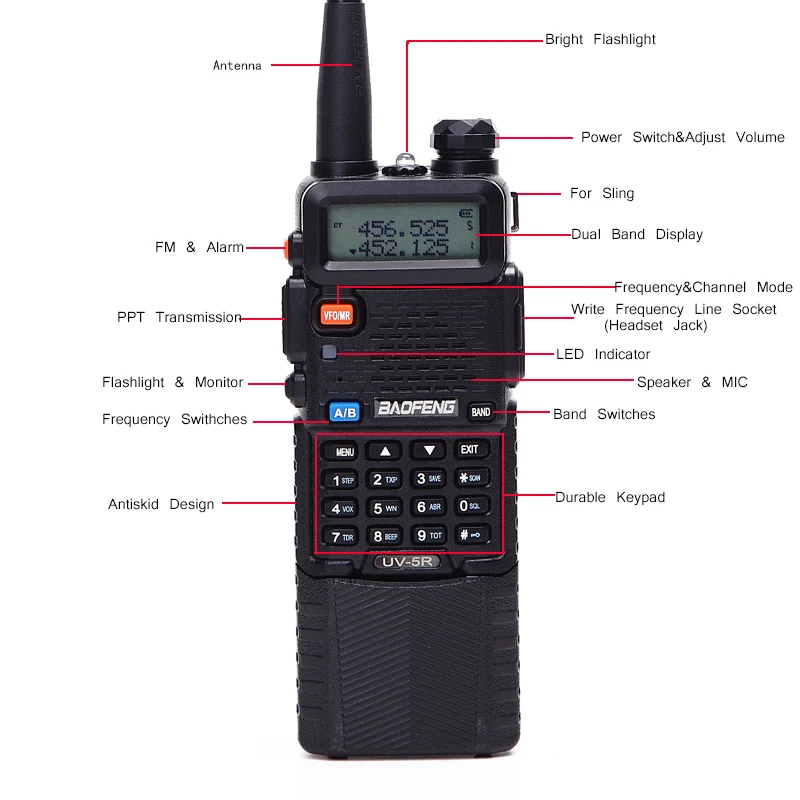 2 шт. двухсторонняя рация Baofeng UV-5R 3800 Аккумулятор для CB Ham радиостанции uv 5r VOX Comunicador портативные радионаборы