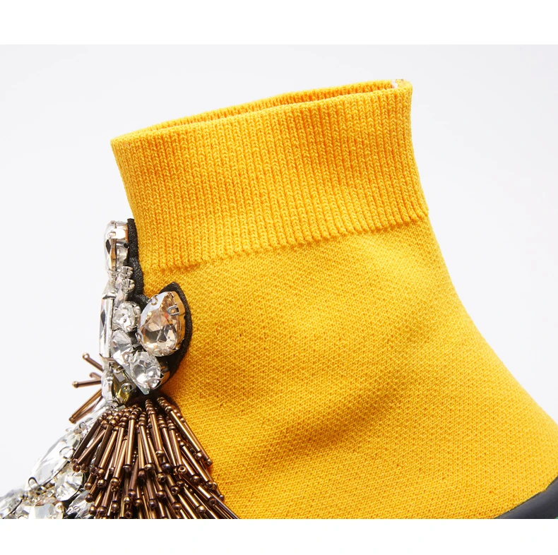Rhinestone Shoes Sneakers Woman Crystal gemstone Ankle Boots Yellow Women Flats Sneakers Shoes Women's Sneakers WK95 Rhinestone Shoes Sneakers Woman Crystal gemstone Ankle Boots Yellow Women Flats Sneakers Shoes Women's Sneakers WK95