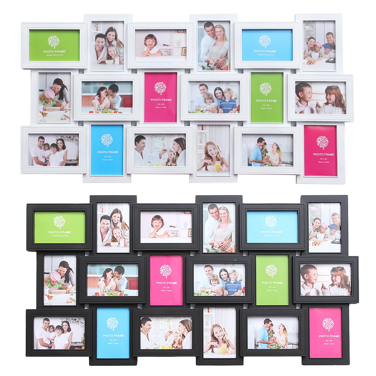 

18 Photos Large Multi Picture Frame Collage Aperture Decor Memories Gift Wedding Photos Frame Picture for Room Wall Decals