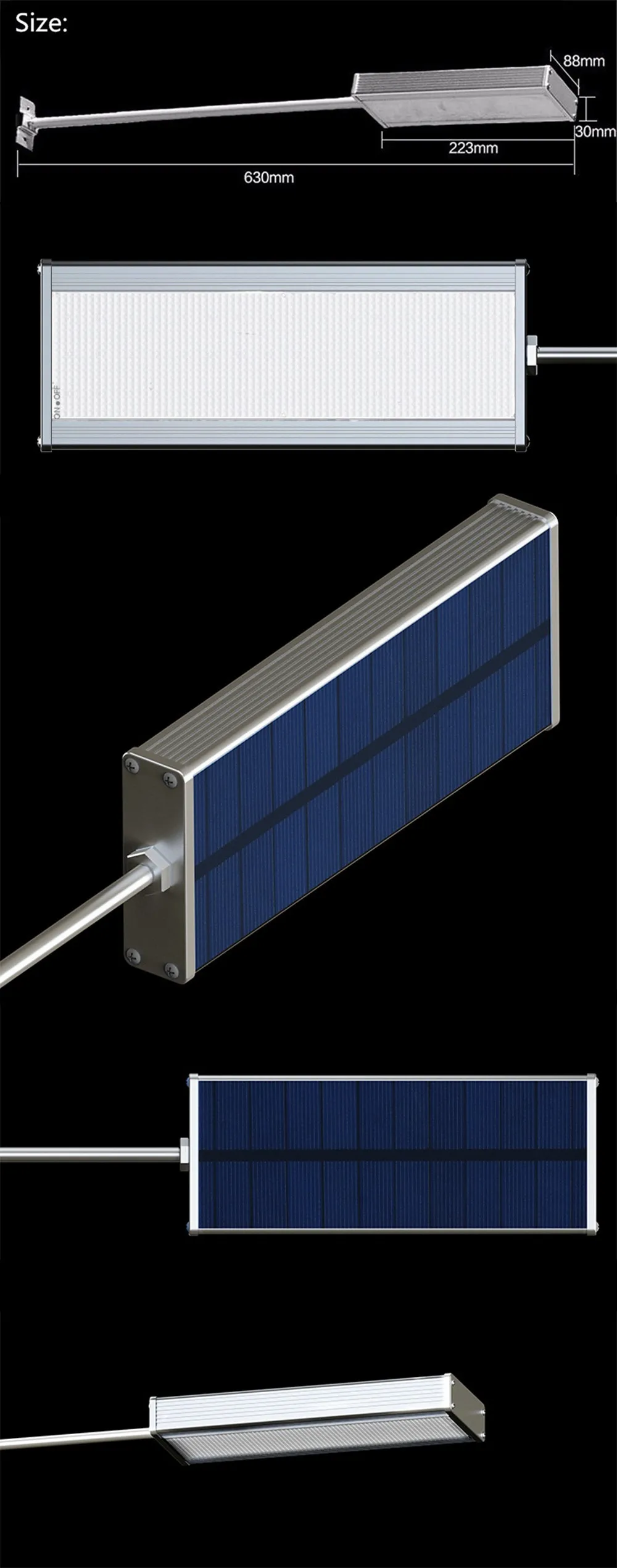 Radar de Microondas Sensor de Movimento Lâmpada de Parede Lâmpada de Rua ao ar Ip65 à Prova Solar Água Livre Segurança Spotslights 48led Luz 1000lm d' 11 motion sensor solar light