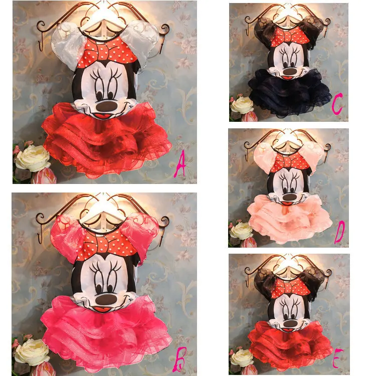 

2015 Summer New children Girl's dress Suit Minnie kids Clothing sets princess girls clothes DS6