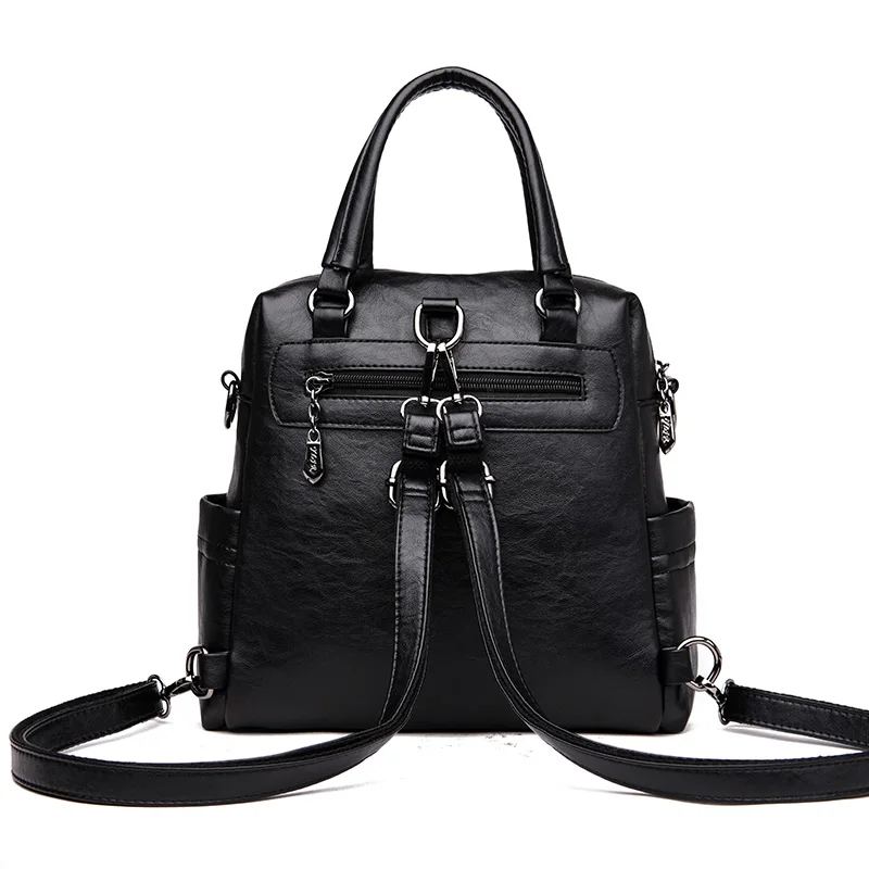 Модный рюкзак женский фирменный кожанный рюкзак женская большая Вместительная дорожная сумка дизайнерские простые Наплечные сумки для женщин Mochila