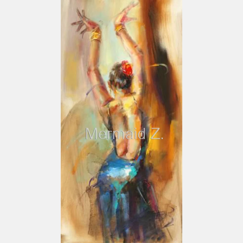 

Hand-painted Painting latina Spanish Flamenco Dancer painting latina woman Oil painting on canvas hight Quality Portrait