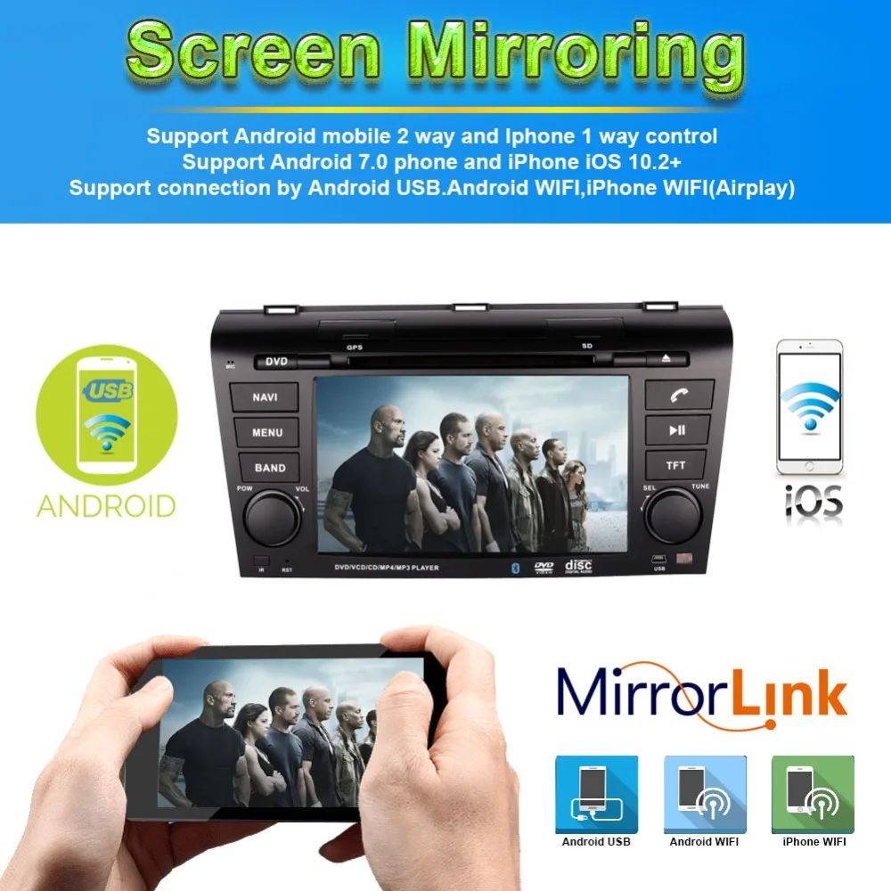 Best Android 8.0 Octa Core 4GB RAM Car PC DVD Head Unit with Bluetooth For Mazda 3 2004 2005 2006 2007 2008 2009 Radio Stereo Wifi 6