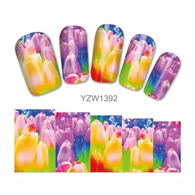 YZWLE, 1 лист, на выбор, полное покрытие, для дизайна ногтей, переводные наклейки, наклейки, обертывания, советы, украшения для ногтей