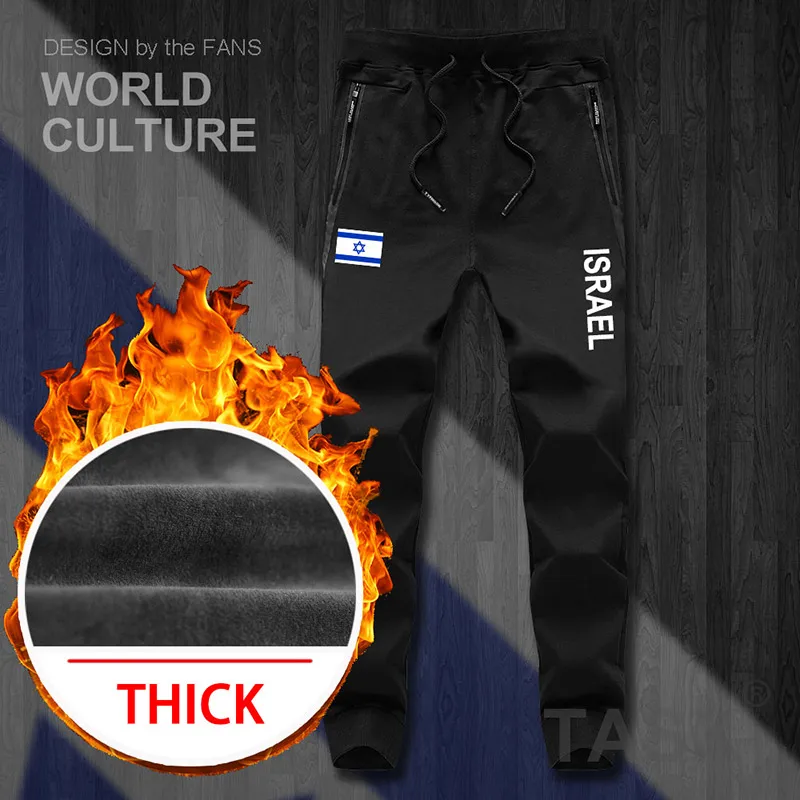 ISR IL ISR, Мужские штаны, спортивные штаны для фитнеса, флисовые тактические повседневные леггинсы в национальном стиле - Цвет: 06black-thick