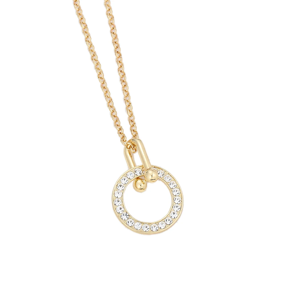Новые модные женские золотые серебряные большие цепи кристалл кулон ожерелье Изысканный OL дамы блестящие ювелирные изделия для ключицы