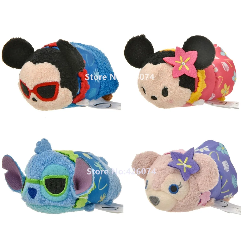 

New Hawaii Mickey Minnie Stitch Mini Plush Smartphone Cleaner Kids Stuffed Toys For Children