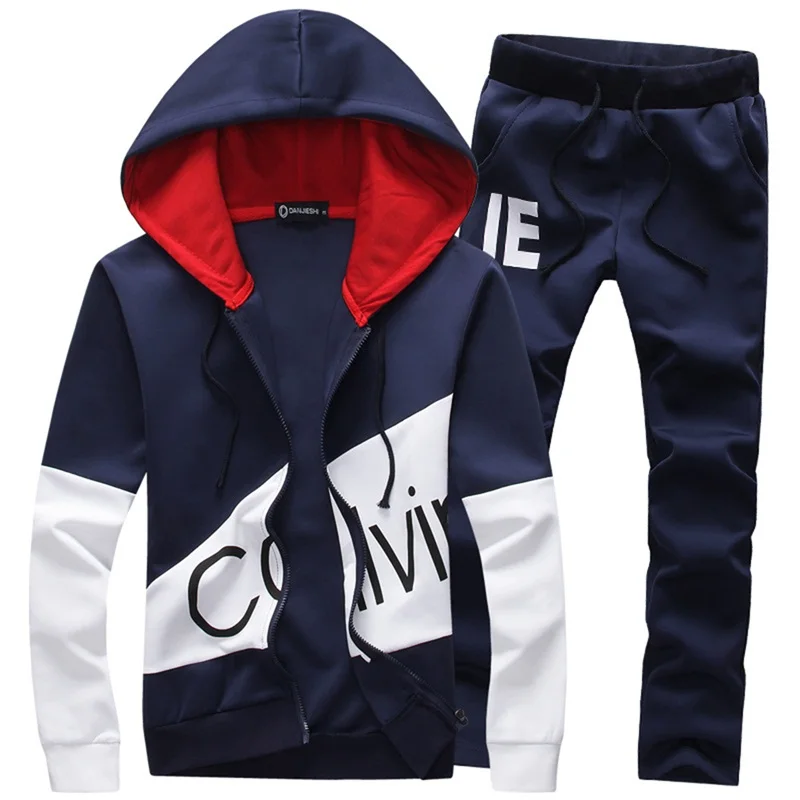 Low Price M-5XL Plus Size Fashion Brand Men Sets hooded tracksuit track 2018 sweat suits letter print male sweatsuit mens sporting suits