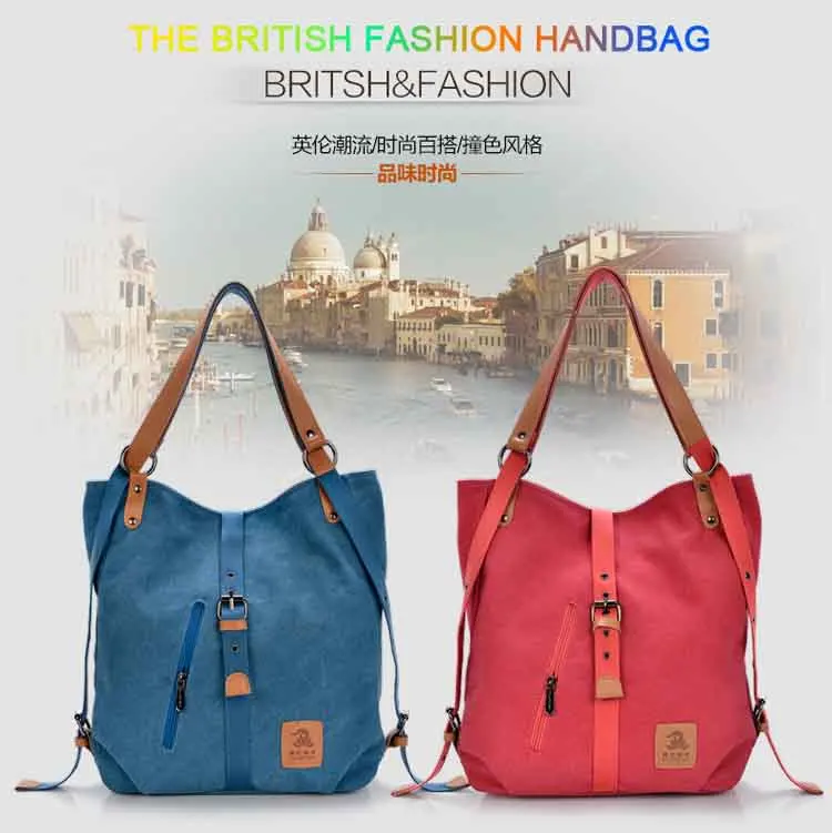 Women's Washed Canvas Handbag Large Capacity Shoulder Bags Female Casual Crossbody Tote Lady Vintage Camel Black Messenger Pack (1)