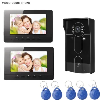 

Wire video door phone intercom system 7inch hd screen with night vision RFID outdoor camera for video door phone villa 1v2