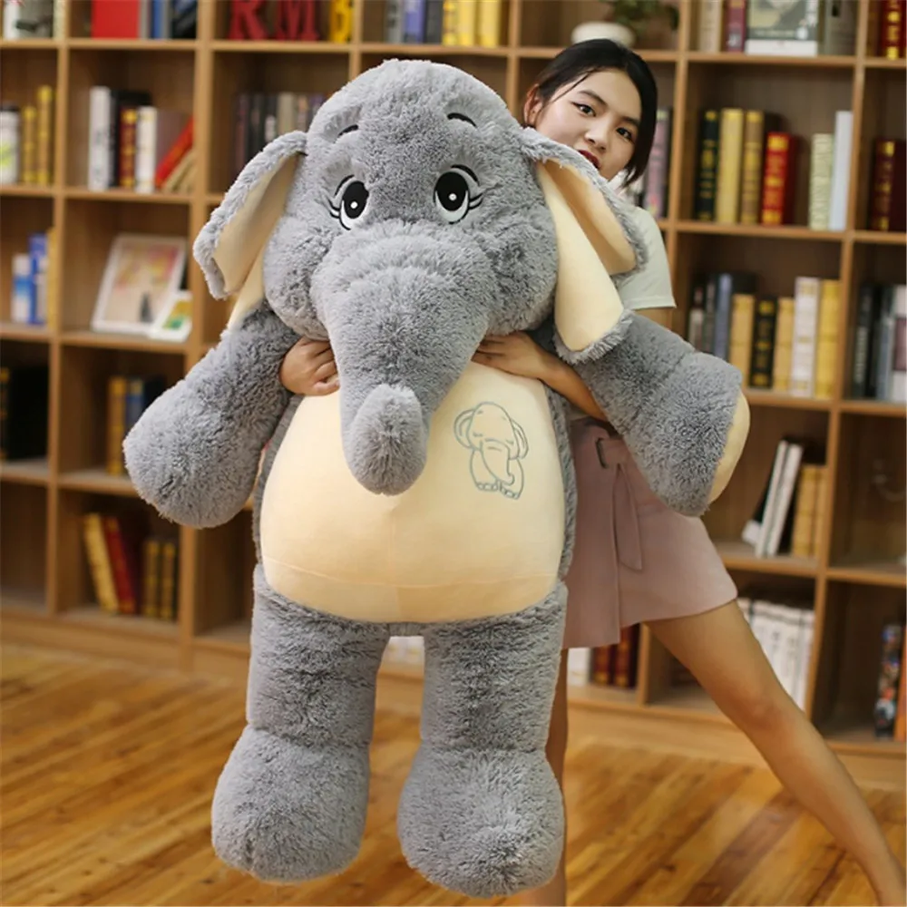 Fancytrader Cuddly Soft Animal Elephant Plush Toy Giant Stuffed Cartoon Elephants Doll Pillow Baby Gift Decoration 4